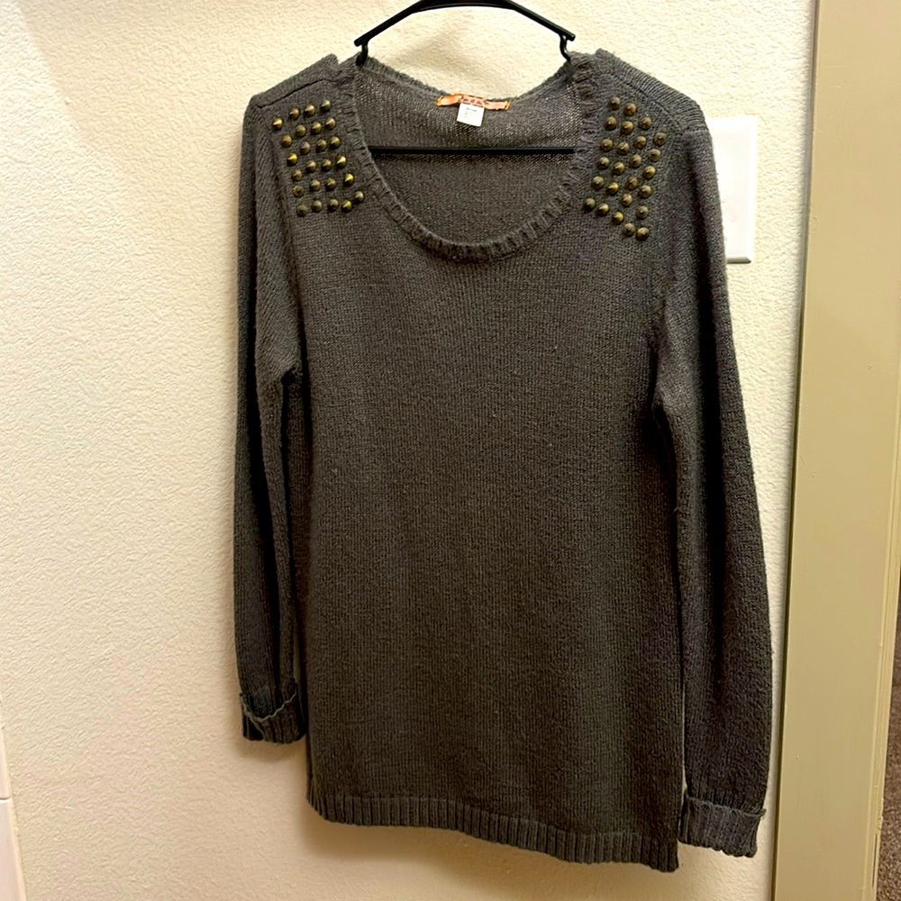 Rock Life Gold Torn Long Sleeve Sweater